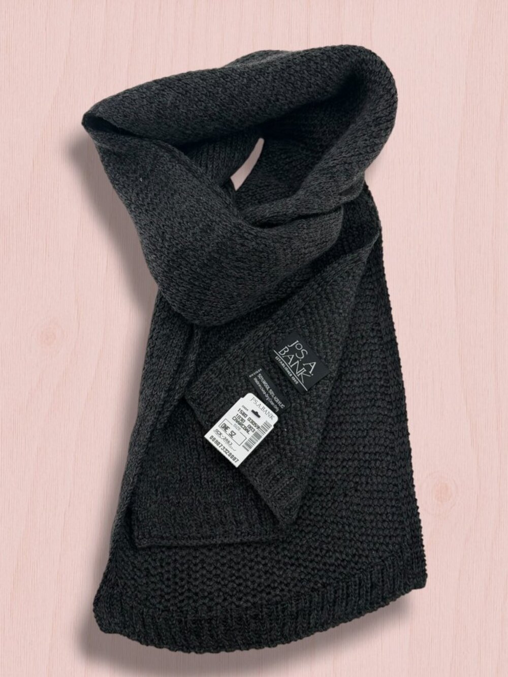 JOS.A.Bank Charcoal Wool Blend Scarf NWT - Picture 3 of 4